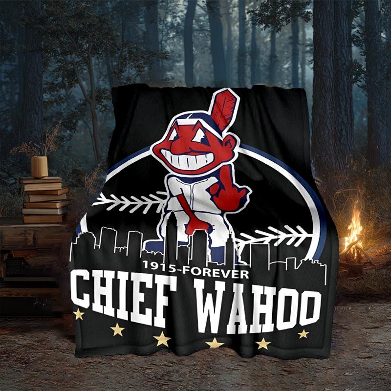 Cleveland Chief Symbol Blanket Flannel Throw for Sofa, Travel, Camping, Livingroom, Office, Chair and Bed Soft and Warm Holiday Gifts