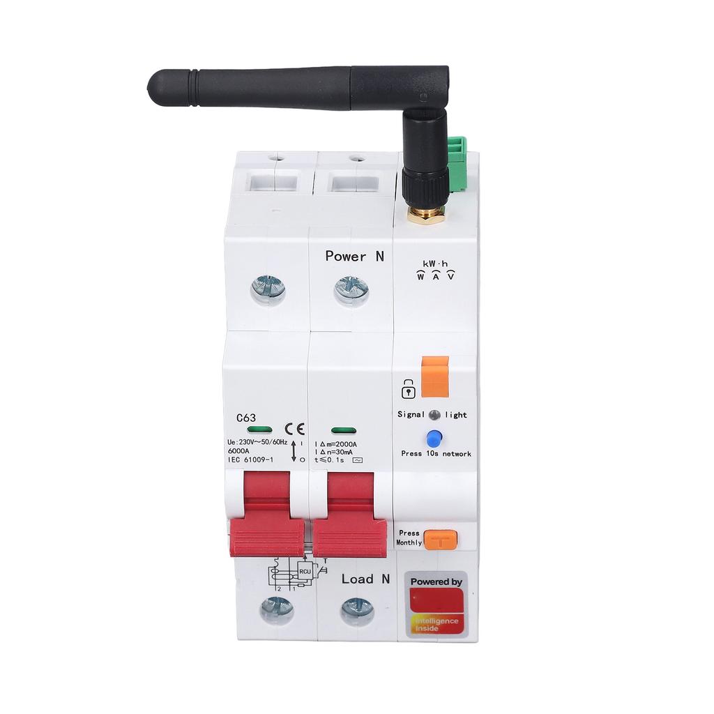 Smart Circuit Breaker WIFI 2P 63A APP Remote Control Metering Circuit Breaker for
