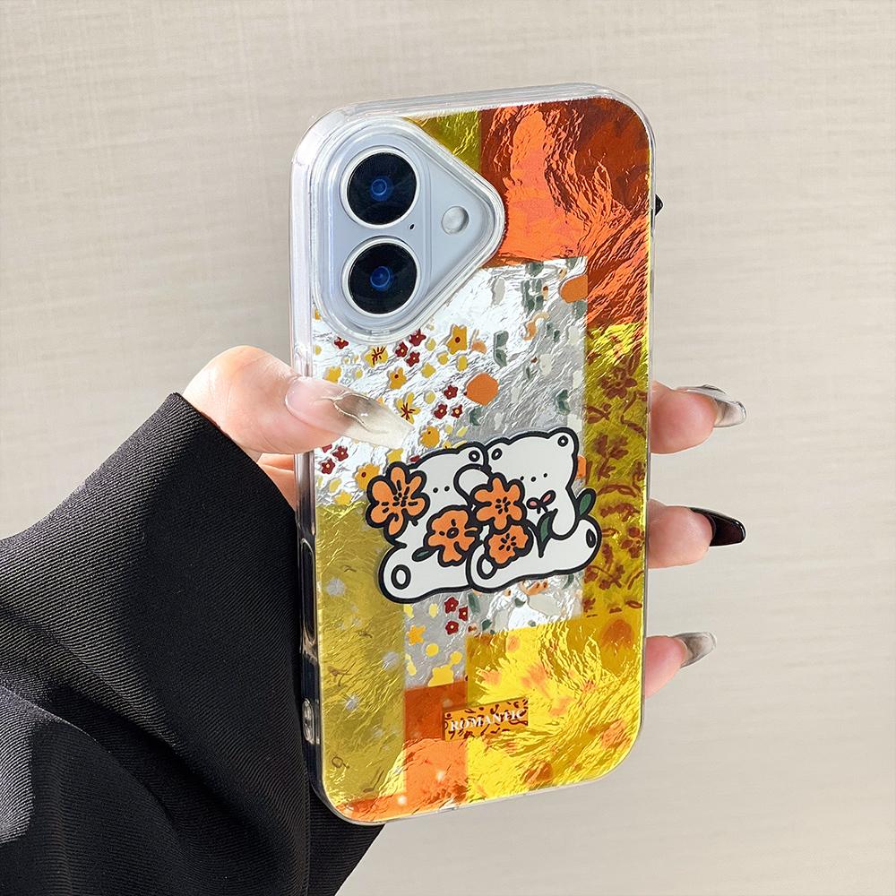 Painted Phone Case For iPhone 16 11 12 13 14 for 12 14 16 Pro 14 16 Pro Max Cute Pattern Glossy Hard Cover