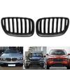 1Pair Car Front Hood Bumper Kidney Grille Grill Single Line Chrome Black For BMW X5 E53 2004 2005 2006 51137113733 51137113734
