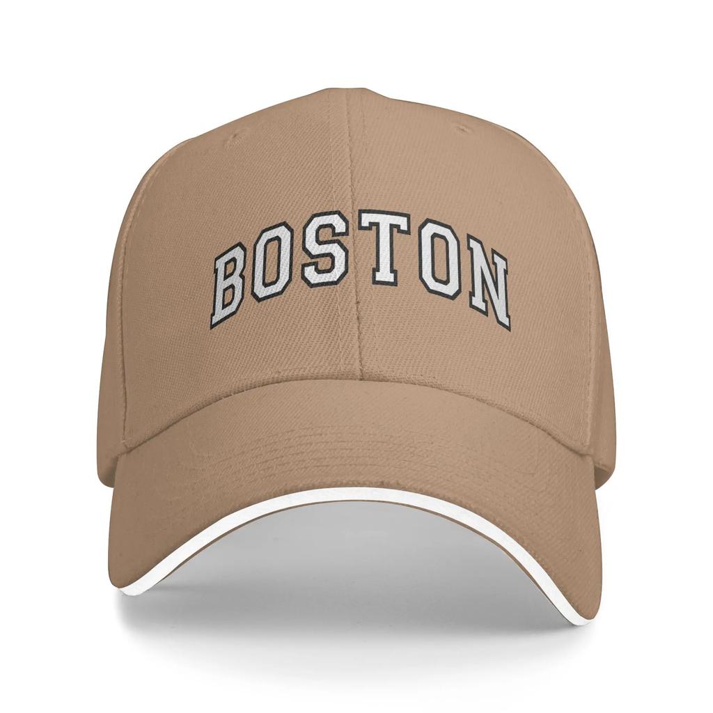 Boston Svartvit Baseballkeps Par Kvinnor Design Hip Hop Mössor Sommar Passform Retro Vandring Fiske Solskydd Baseballkepsar