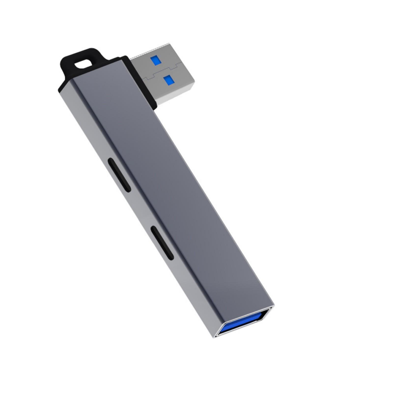 

Компактный USB3.0 хаб USB3.0 на 2 Type-C и USB3.0 хаб для легкого расширения портов Совместим с Windows Mac OS Linux Android серый