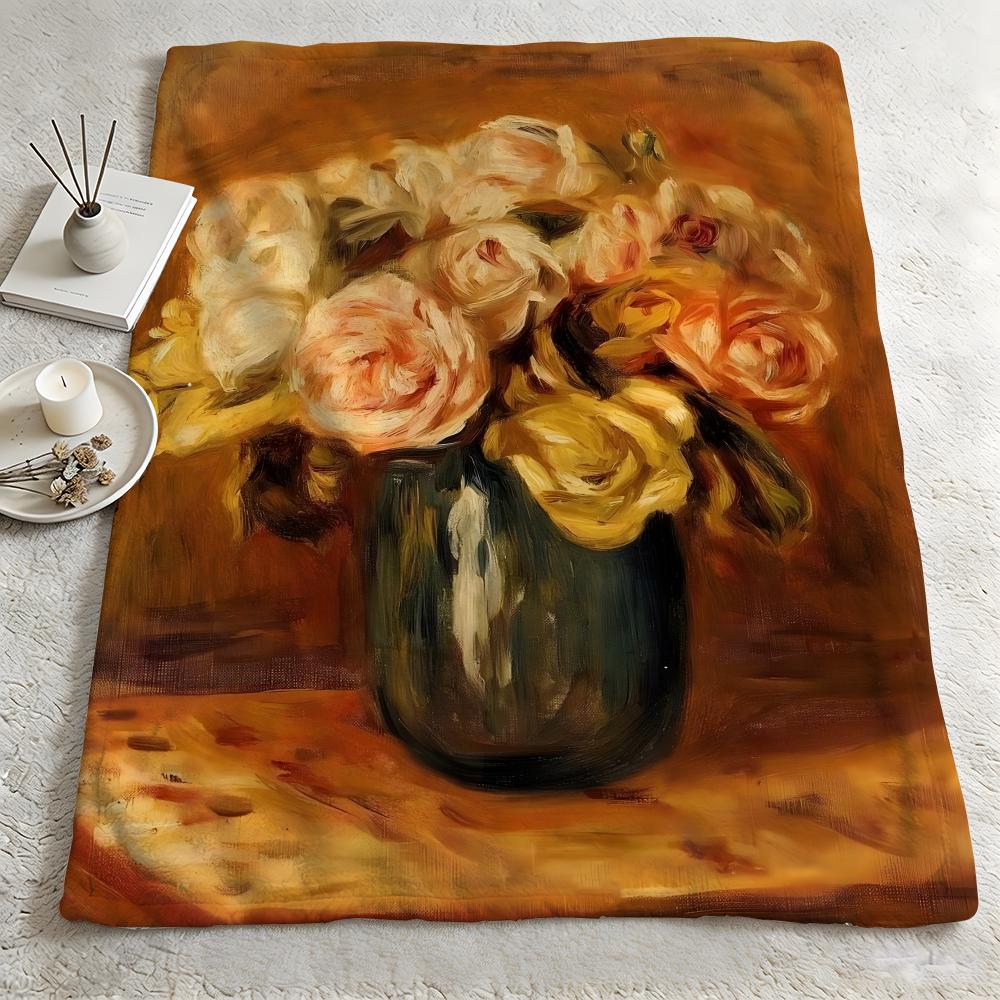 artist PPierre Auguste Renoirr Throw Warm Soft Flannel Blanket Multiuse for Sofa Bed Camping Travel Nap