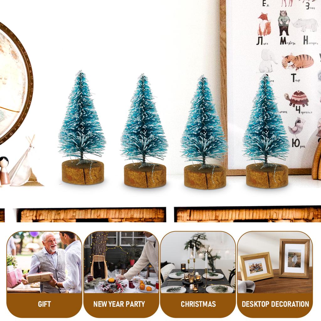 24Pcs Mini Christmas Tree Decor Versatile Beautiful Festive Atmosphere Enhancer for Home Gathering Christmas Ornament