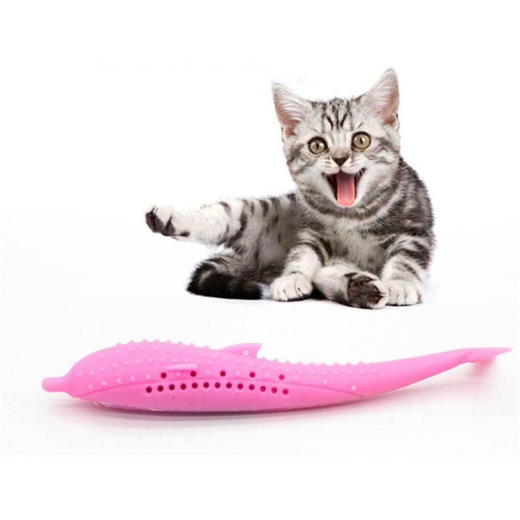 Soft Silicone Mint Fish Cat Toy  Pet Cat Teether Silicone Pet Grams Toy