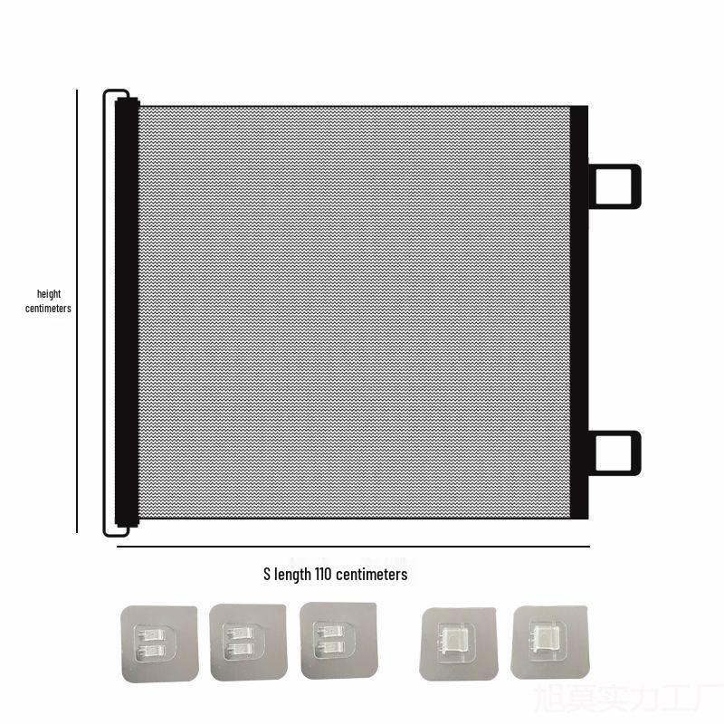 Pet Barrier: Retractable Anti-Cat Run-Out & Dog Gate Fence Black (Pet Retractable Gate)