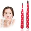 2Pcs Professional Tip Beauty Eyebrow Tweezer Makeup Tools Hair Removal Stainless Steel