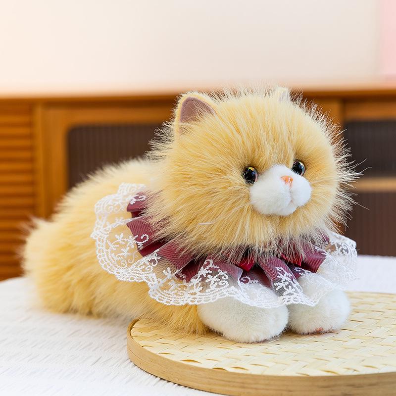 Meowing Plush Cat Doll - Cute Kitten Figurine Toy for Girls