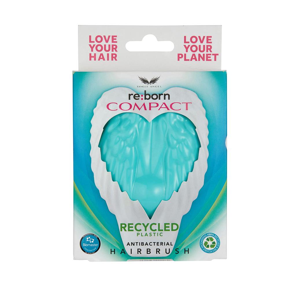 Tangle Angel Reborn Compact Aqua Detangling Hairbrush Made from Recycled Plastic Best Sustainable Eco-Friendly Detangler Comb for All Hair Types Th