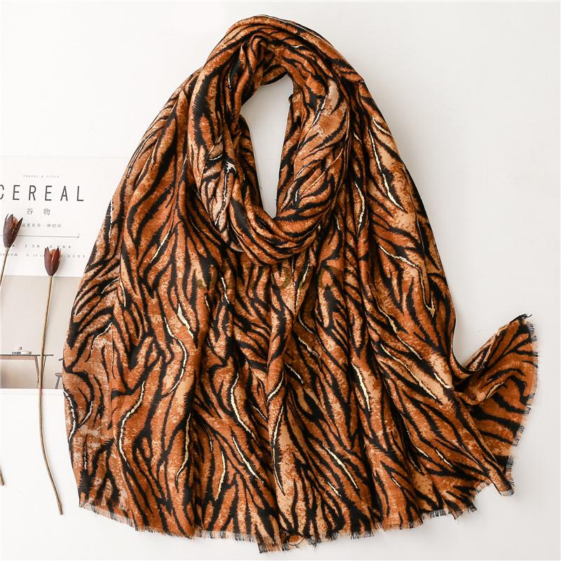Soft Linen Cotton Scarf Shawls Women Luxury Premium Foulard Femme Long Spotted leopard print Tassel Scarfs Scarves Echarpe