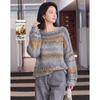 Demana Women's Vintage Striped Knit Sweater