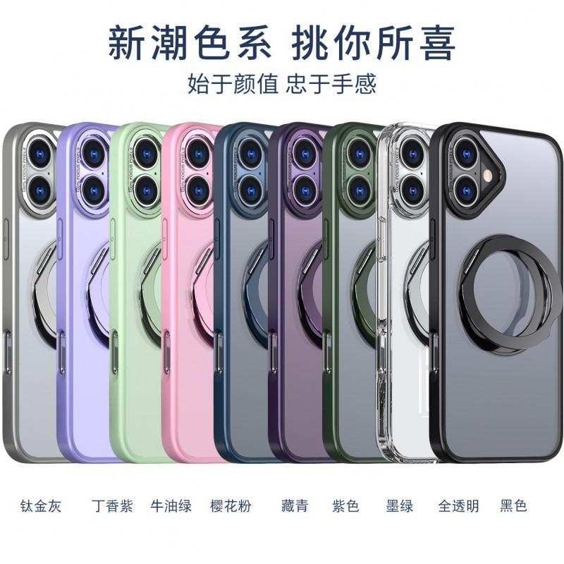 360 Rotating Stand Magnetic Phone Case IPhone 16 Plus Shockproof Acrylic Back Cover