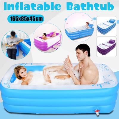 Nueva Bañera Inflable Azul Tamaño Grande SPA Plegable Portátil de PVC Para Adultos Con Bomba de Aire Bañera Inflable Doméstica