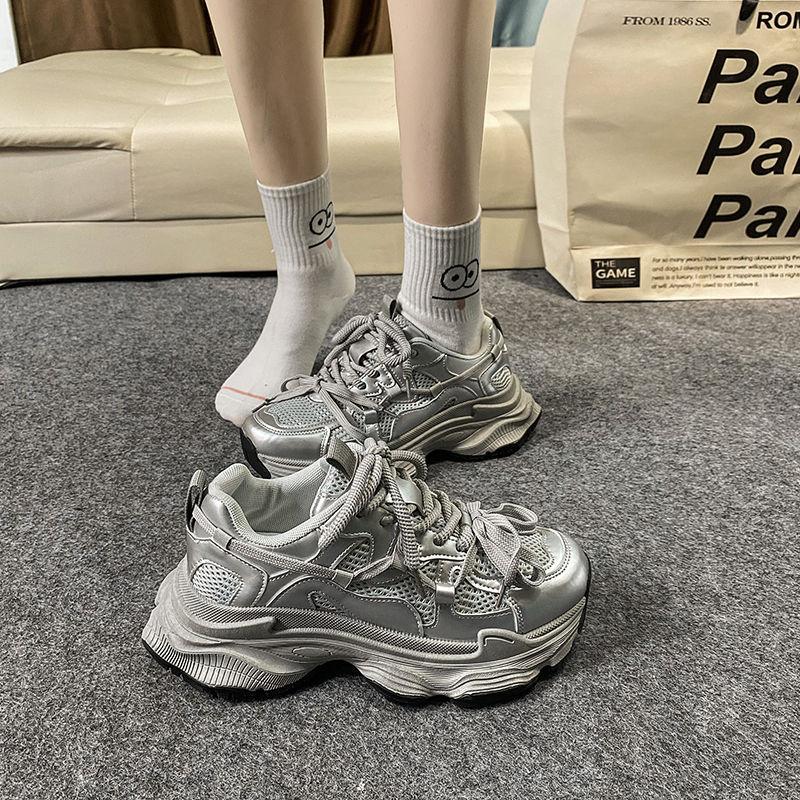 Dad shoes women's spring new thick-soled heightening versatile comfortable casual sports shoes
