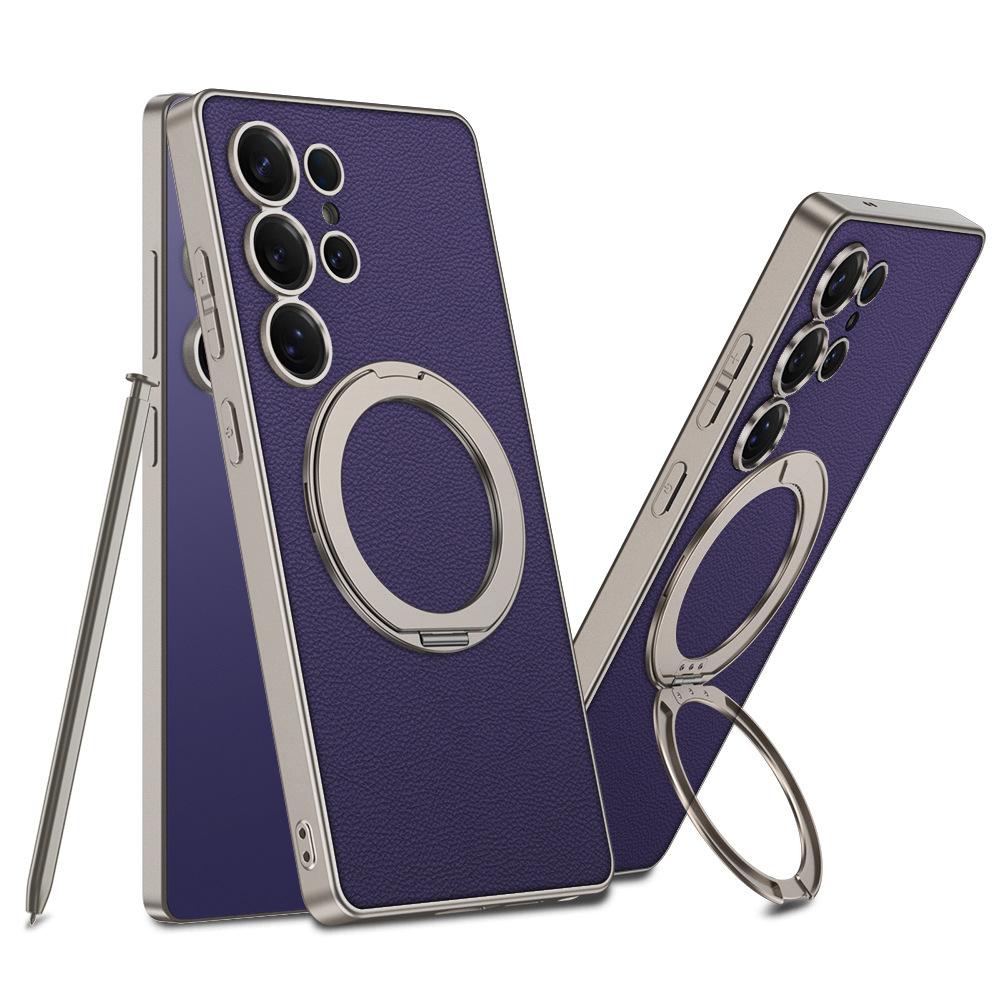 Magnetyczne etui odpowiednie dla telefonu komórkowego Samsung S25u Ochronne skórzane etui S25ltra Pełne 360-stopniowe obrotowe wsparcie Ładowanie bezprzewodowe