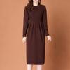 2023 Autumn/Winter Women's Oversized Knit Wool Dress, Knee-Length, Plus Size, Stylish, Belly Covering, Thick Fabric