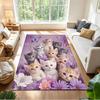 Cute Cat Square Carpet Rug Non-slip Rug for Living Room, Bedroom, Study Room, Hallway Decoration, Perfect for Home Decoration or Holiday Gifts