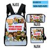 Klassische Neuheit Total Drama 3D-Druck 3 Stück/Set Schüler Rucksäcke Laptop Tagesrucksack Rucksack Schräg getragene Tasche Federmäppchen