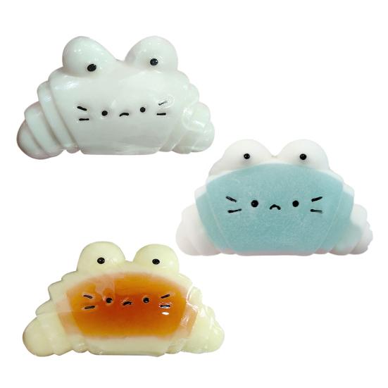 Cartoon Croissant Squeeze Toy Stress Relief Slow Rising Bread Sensory Toy Portable Kids Adults Simulated Food Pinch Fidget Toy