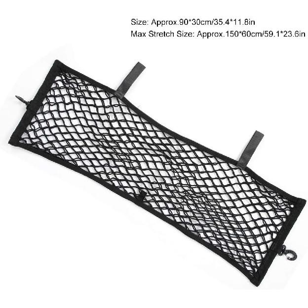 Aramox Car Rear Trunk Cargo Net, Trunk Elastic String Cargo Luggage Storage Double Layer Design Net Mesh for