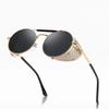 Retro Gothic Steampunk Round Metal Frame Sunglasses Luxury Designer Shields Lens for Men Women Sun Glasses Gafas de Sol