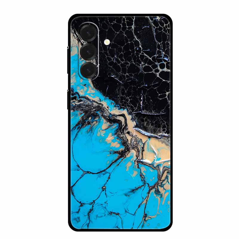 For Samsung Galaxy A17 Cases Marble Painted Black Silicone Back Cover Case for Galaxy A17 5G Protective Shell A17 Texture Bumper
