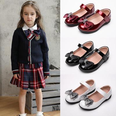 Summer New Bowknot Girls Single Shoes Soft Sole Stylish Children's Toe Shoes Korean Style Fashionable Princess Shoes