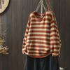 Sweatshirt for Women Cotton Oversize Stripe Loose Round Neck Casual Pullover Long Sleeve Top Sweatshirt