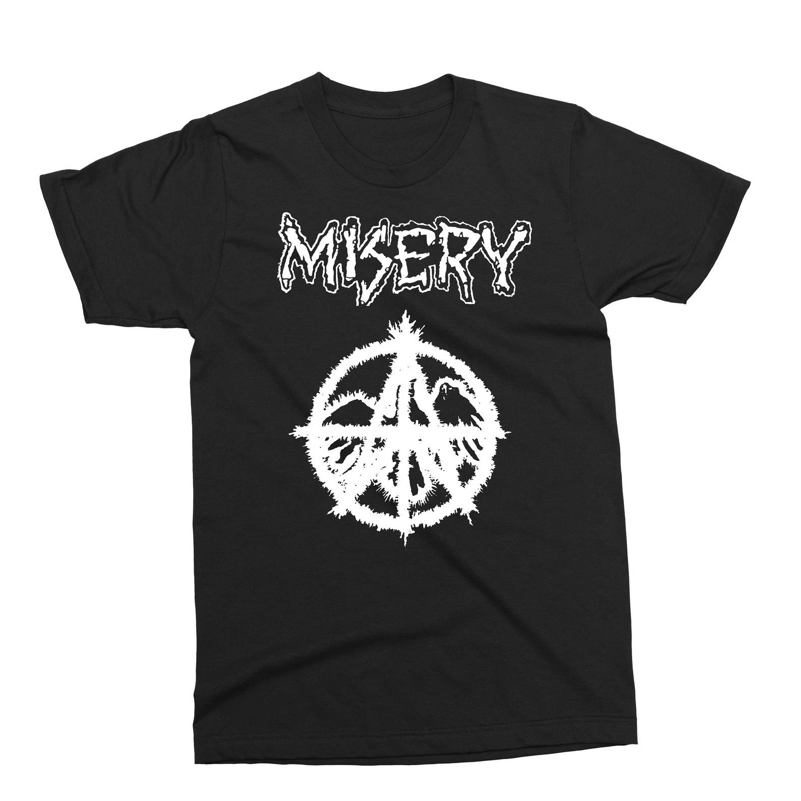 MISERY Logo T-Shirt, Minneapolis Punk Crust Doom Anarcho Dark Music Tee M