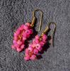 Ethiopian Pink Welo Opal Beaded Earrings, 14K Gold, Rainbow Gemstone