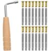 Milisten 16 PCS Tuning Pins with L-shape Tuning Wrench and Brass Rivets, Tuning Pin for Lyre Harp, Zithers, Harpsichord, Dulcimer, and other