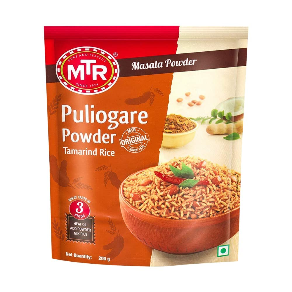 MTR Puliogare Powder Traditional Tamarind Rice Masala 200g Authentic South Indian Spice Mix for Tangy Meals and Instant Cooking