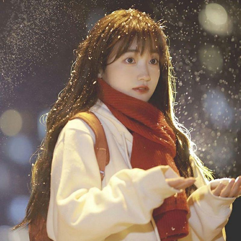 Par Vinter Röd Ullscarf Tjock Stickad Mångsidig Retro Student Varm Halsvärmare