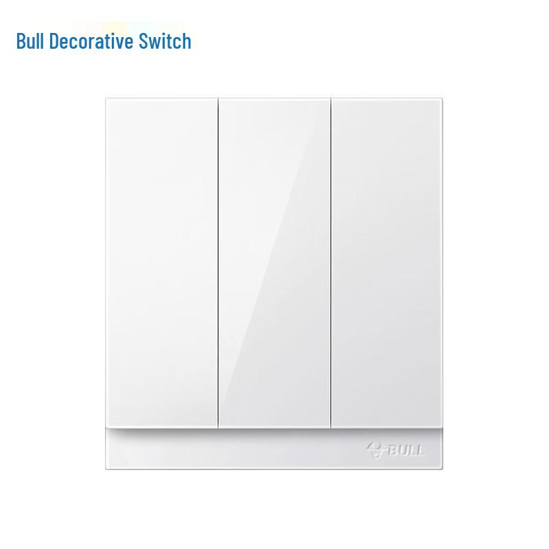 BULL G27 Series 3-Gang Double Control Wall Switch with Socket 86 Type