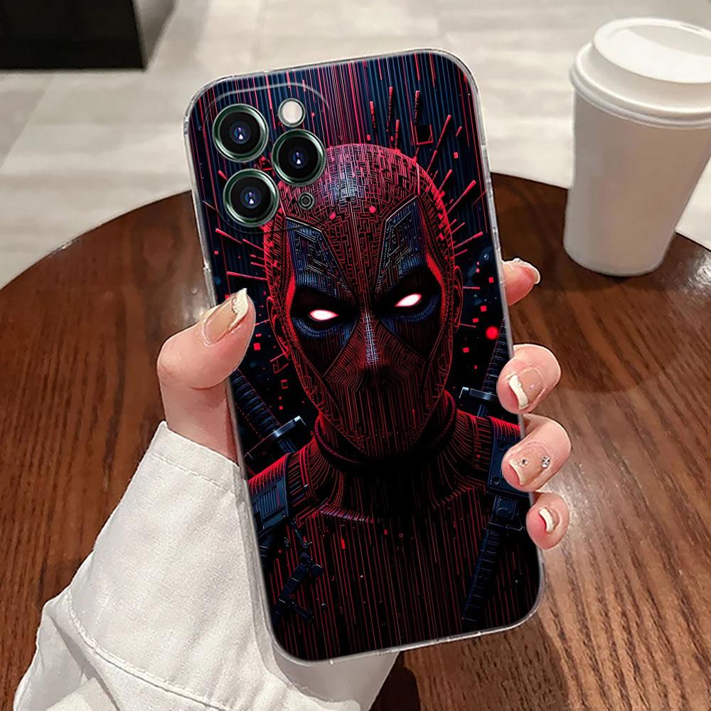 Marvel Heroes Deadpool Hulk Transparent Phone Case For iPhone 17 Pro Max 17E 11 12 13 14 15 16 Pro Max Plus 17 Air 16E 7 X Cover