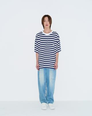 KIMOUI Striped Logo T-Shirt