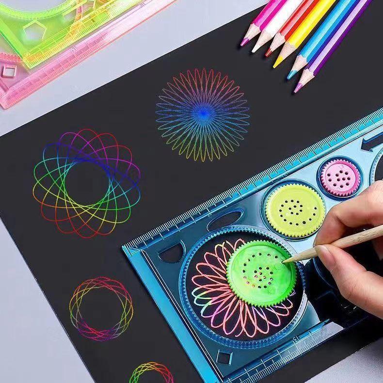 Creative Kaleidoscopic Ruler Set for Kids – Educational and Versatile Drawing Tool