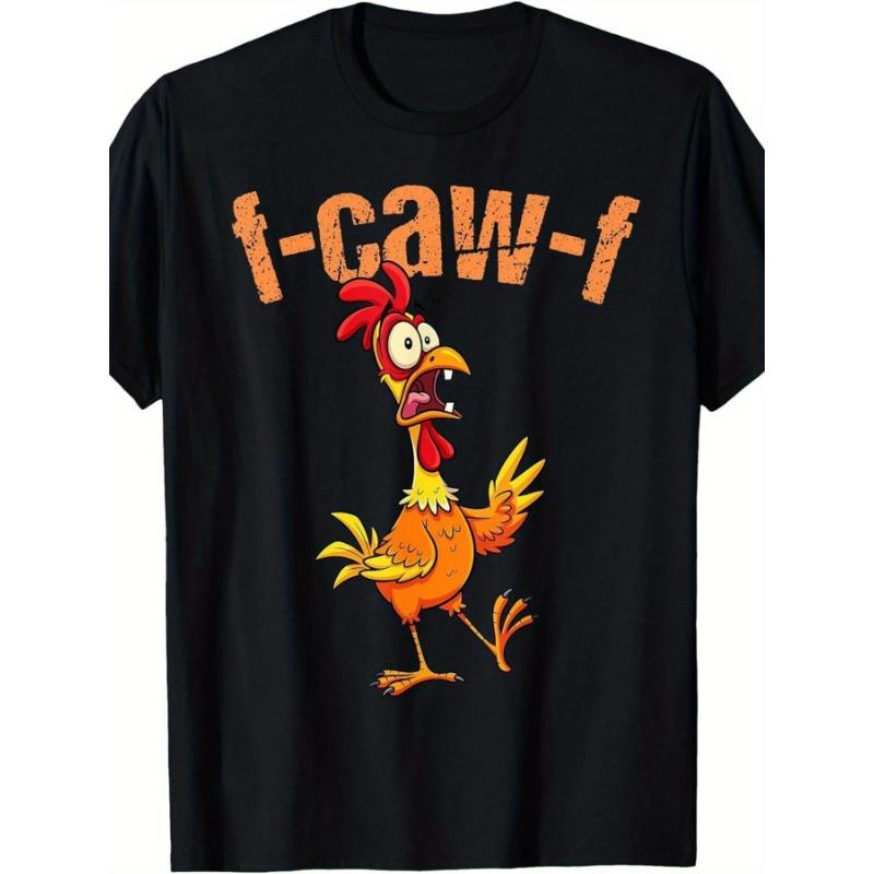 European sizes Men S Humorous Chicken-Themed T-Shirt Featuring a Retro Rooster Graphic, Designed for a Relaxed Fit S чёрный