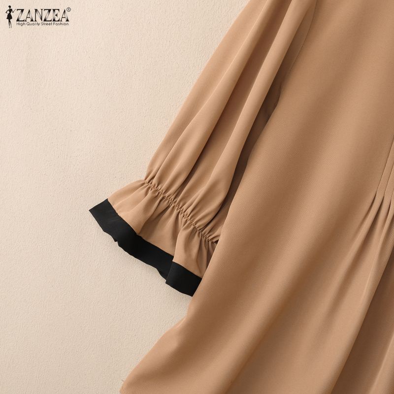 ZANZEA Camicetta casual da donna con scollo rotondo e maniche corte