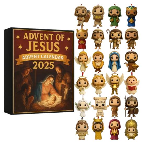 

Yousheng Jesus Advent Calendar Advent of Jesus Christmas Countdown Calendar Religious Advent Calendar with 24 Decorations for Kids Festive Gift Home A