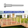 New Invisible Cable Railing Receiver Stainless Steel 1/8" Swage Stud End Cable Tensioner Wood/Metal Post