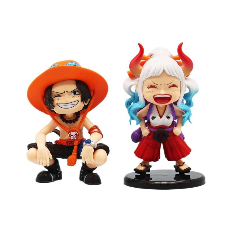 One Piece Anime Figure Doll Portgas D Ace Yamato Q Version Model Decor Peripheral Ornament Children Charm Birthday Gifts Toys
