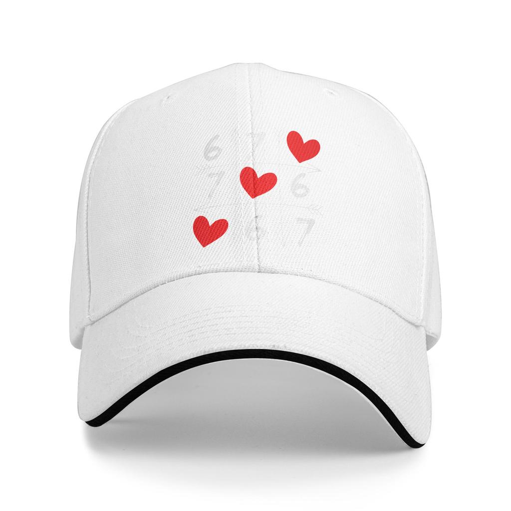 Six Seven 67 Meme 6 7 Valentines Day Heart Casual Baseball Cap Spring Trucker Hat Sun-Proof Baseball Caps
