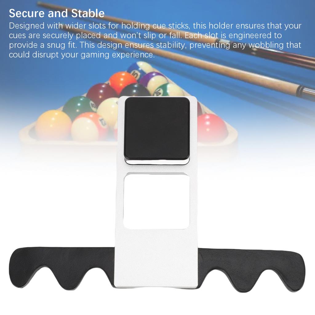 Pool Stick Holder Universal Aluminium Leather Foldable 4 Cue Billiard Cue Holder for Billiard Table Equipment