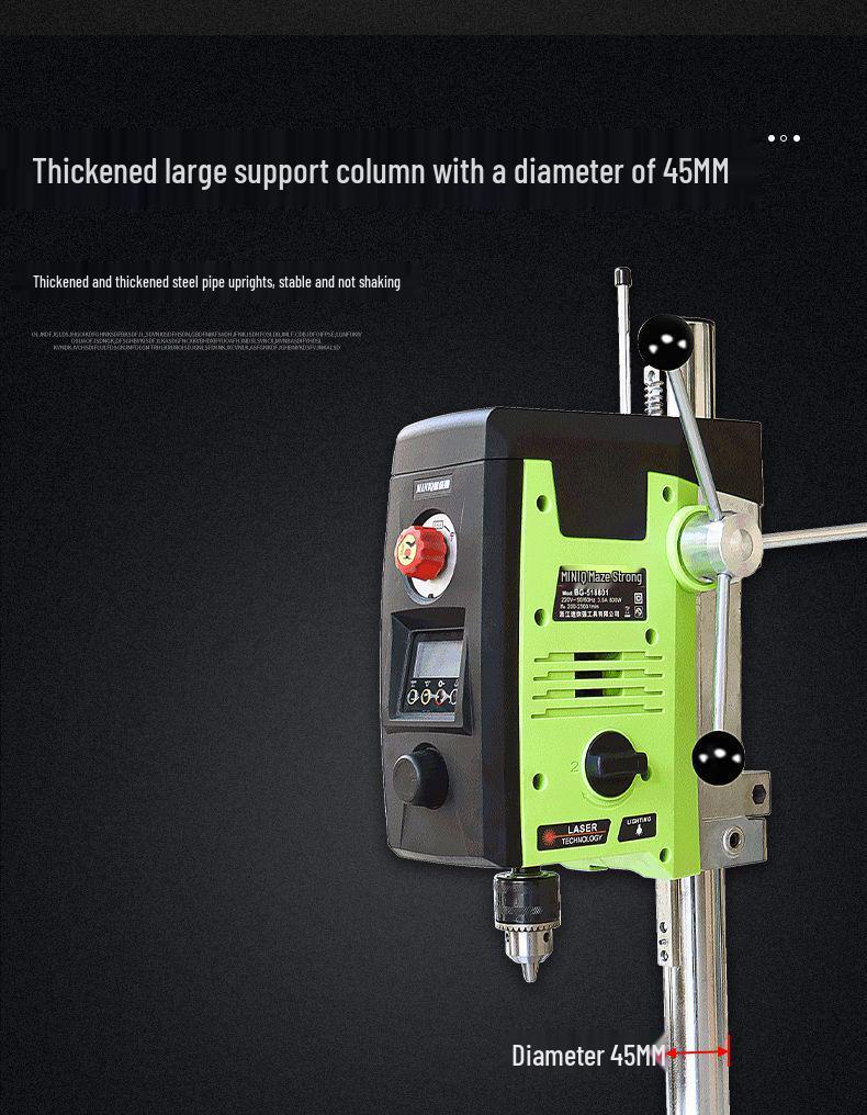 High-Precision 220V Multi-Functional Brushless Digital Bench Drill for Home Use