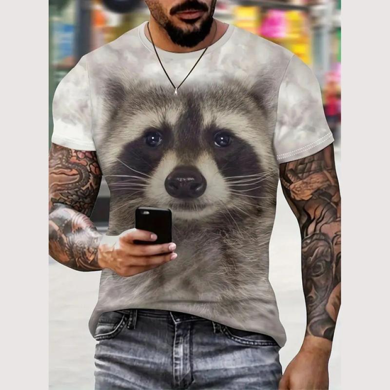 Summer Animal T Shirt for Men 3d Cat Pattern Print T Shirt Casual Short Sleeve Tee Fashion Men's Oversized Clothing Streerwear