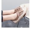 Summer Korean-Style Women's Hollow Velcro Sneakers - Soft, Trendy, and Perforated Design.