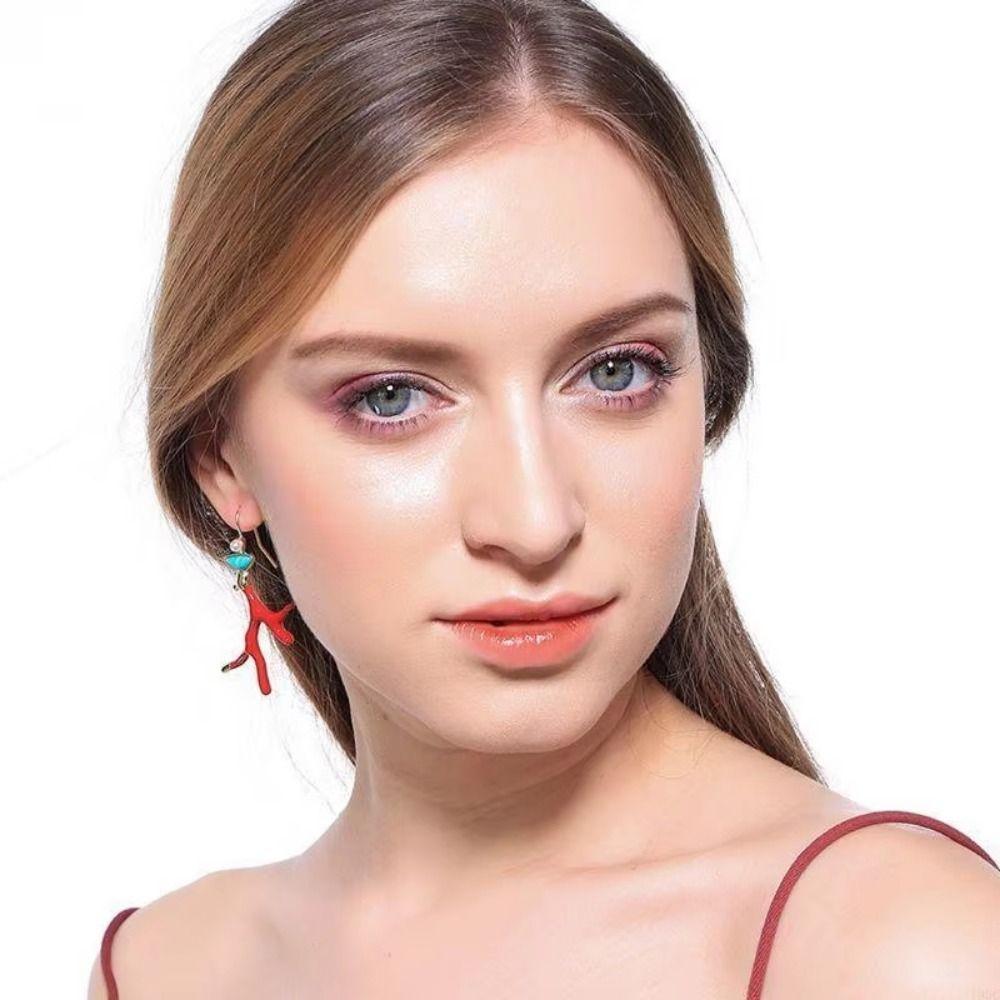 U-Shaped Enamel Glaze Earrings Clear Geometric Drop Earrings Irregular Colored Earrings  Women