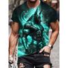 Summer Men's 3D Printed Crew Neck T-Shirt Fashion Versatile Breathable Trend Casual