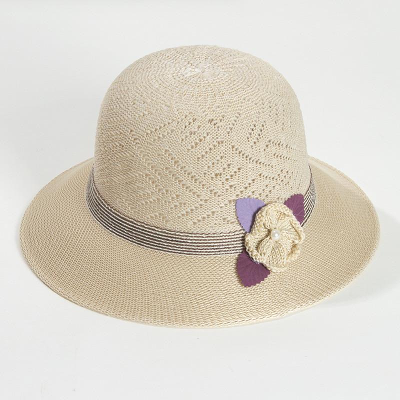 Mint Flower Summer Hat With Wide Brim For Women Sun Protection And Breathability